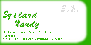 szilard mandy business card